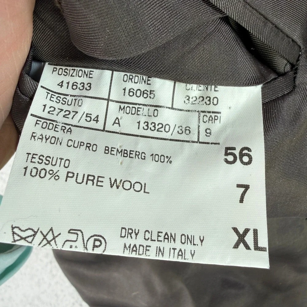 Canali Suit Men 56 XL Brown Wool 3-Button Pleated Cuffed Made in Italy Birdseye